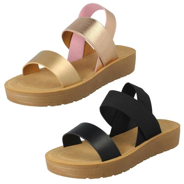 Savannah Ladies Savannah Elasticated Heel Summer Sandals F00447