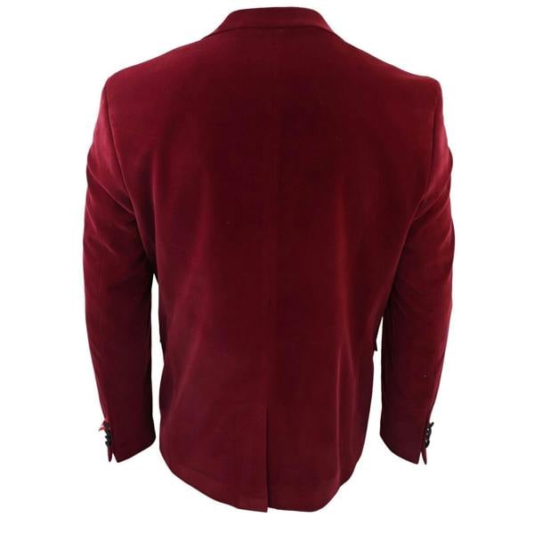 TruClothing Mens Burgundy Velvet Dinner Tuxedo Suit Jacket Blazer