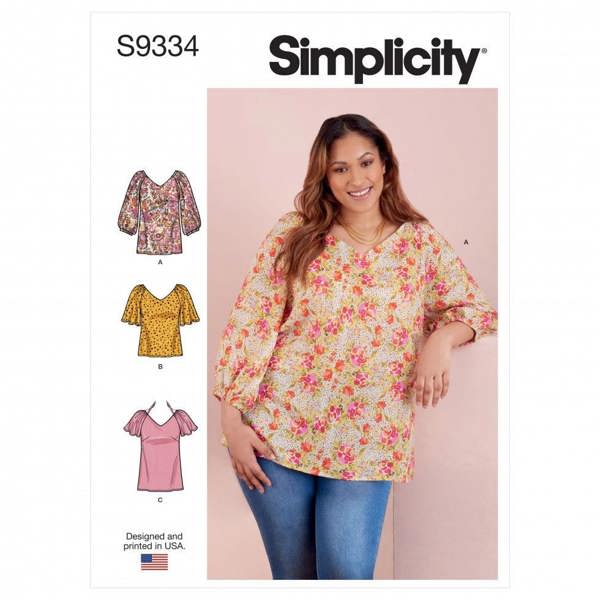 Simplicity Sewing Pattern 9334, Tops for Women, AA (10-12-14-16-18) - Easy