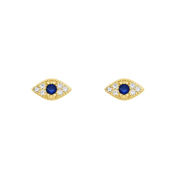 Gold Trip Lucky Evil Eye Stud Earrings