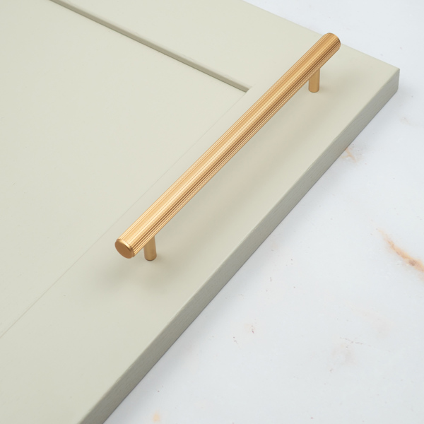 Handle & Home Gold Brass Reeded Handles