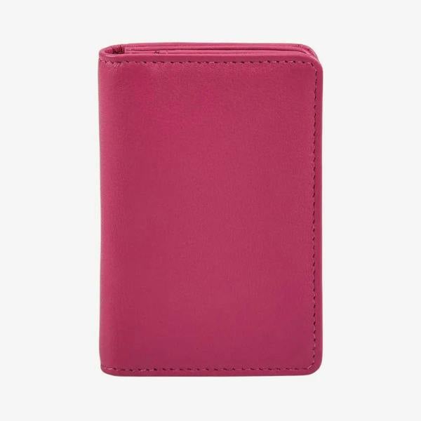 Miami real leather card holder with RFID protection in pink