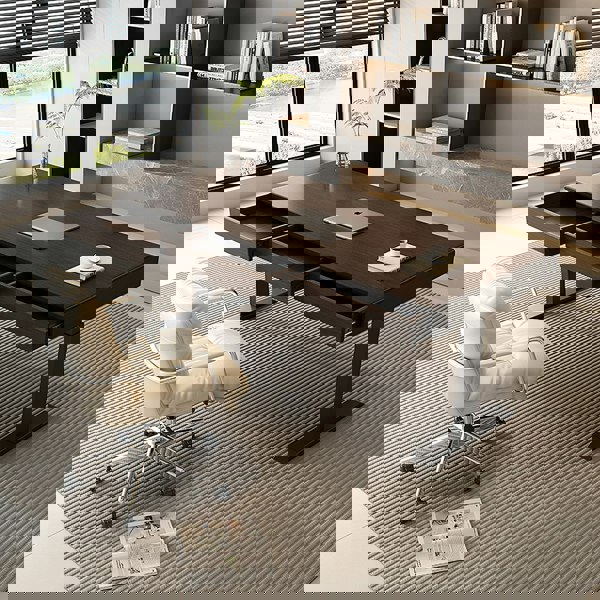 Moreno Electric Standing Office Desk With Storage, Solid Wood-Rit Concept-Rit Concept