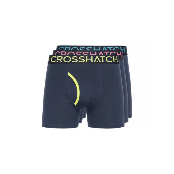 Crosshatch Mens Trioglow Boxer Shorts (Pack of 3) - Navy - 