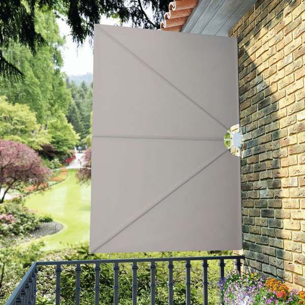 Berkfield Collapsible Terrace Side Awning Cream 240x160 cm