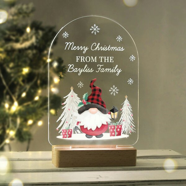 Personalised Memento Company Personalised Gonk Wooden Based LED Christmas Light