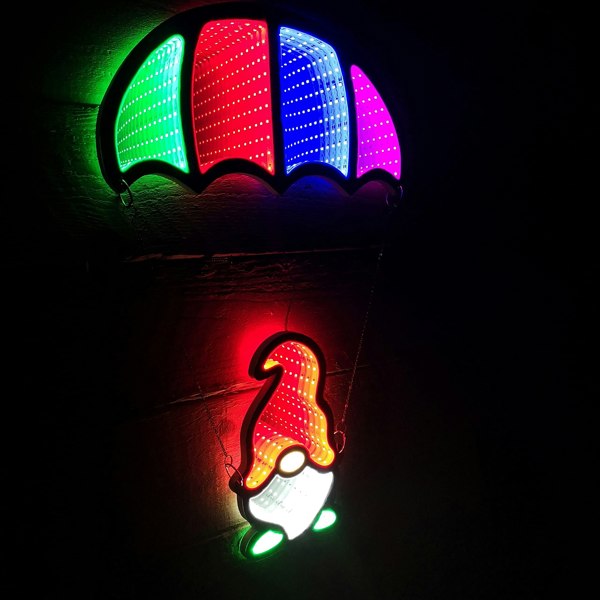 Samuel Alexander 60cm Infinity Light up Hanging Parachute Gonk Christmas Decoration with Multi-Coloured LEDs