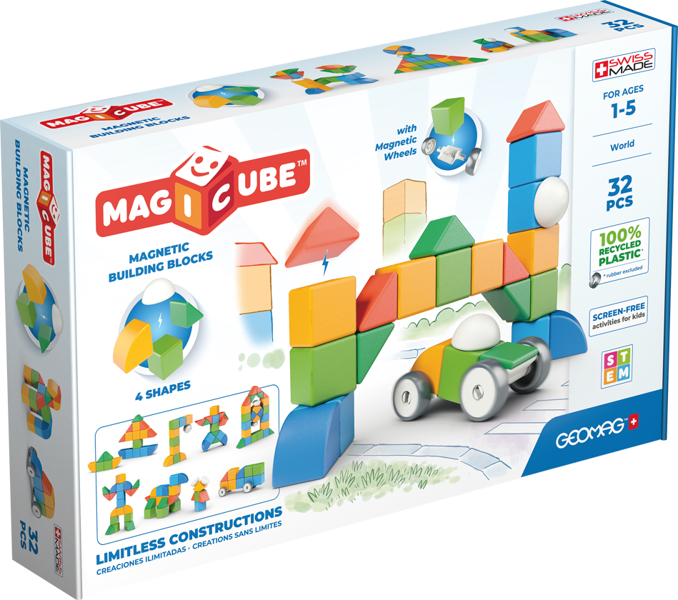 Geomag Magicube Recycled Plastic World Magnetic Shapes -
