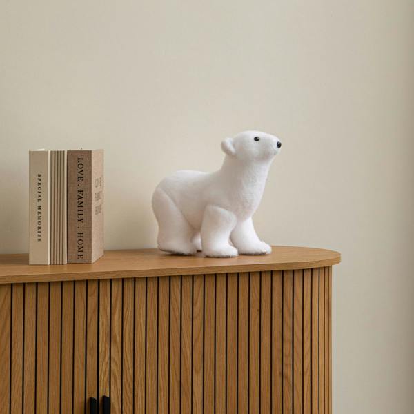 Samuel Alexander 30cm Large Flocked Polar Bear Christmas Decoration