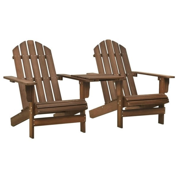 Berkfield Garden Adirondack Chair Solid Fir Wood Brown