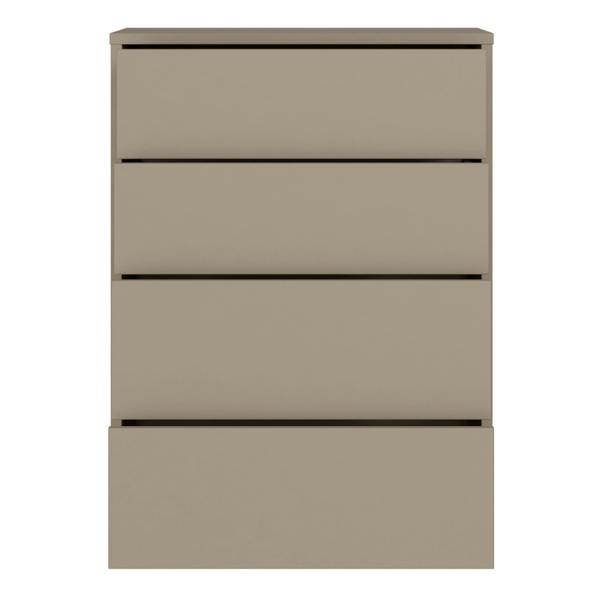 Alice Springs 4 Drawer Chest with Push-to-Open Drawers in Taupe