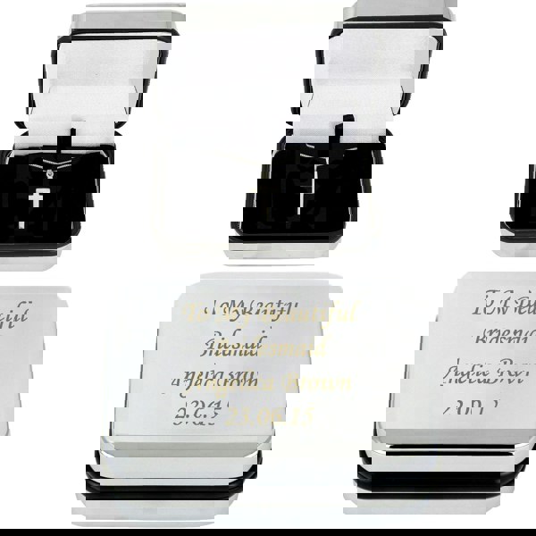 Personalised Memento Company Personalised Box with Silver Cross Necklace