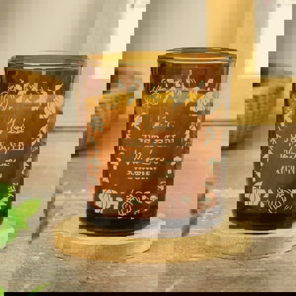 Personalised Memento Company Personalised Pumpkins Amber Glass Candle