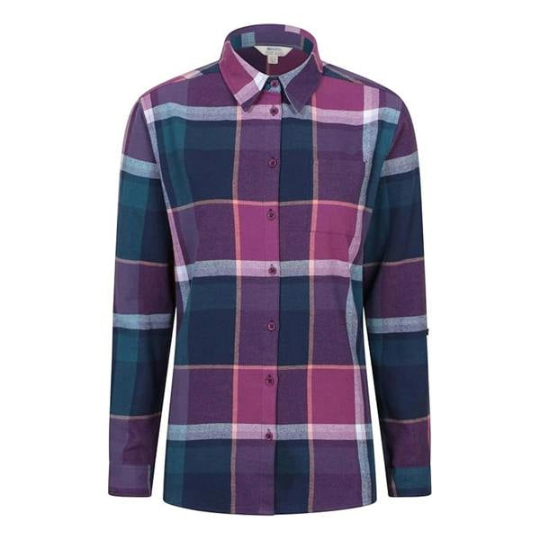 Mountain Warehouse Womens/Ladies Balsam Brushed Flannel Longline Shirt - Purple - 
