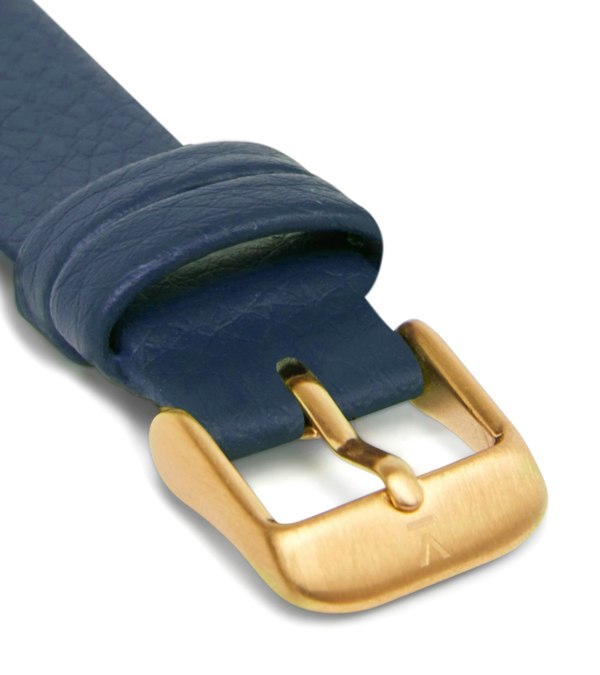 Votch Navy with brushed gold buckle | 16mm