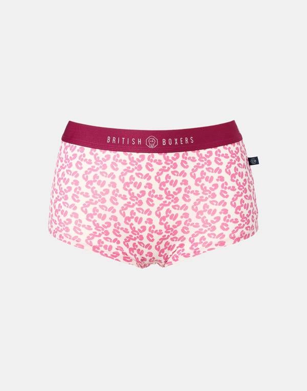 British Boxers Women's Bamboo Hipster Boxer Brief – Pink Panther