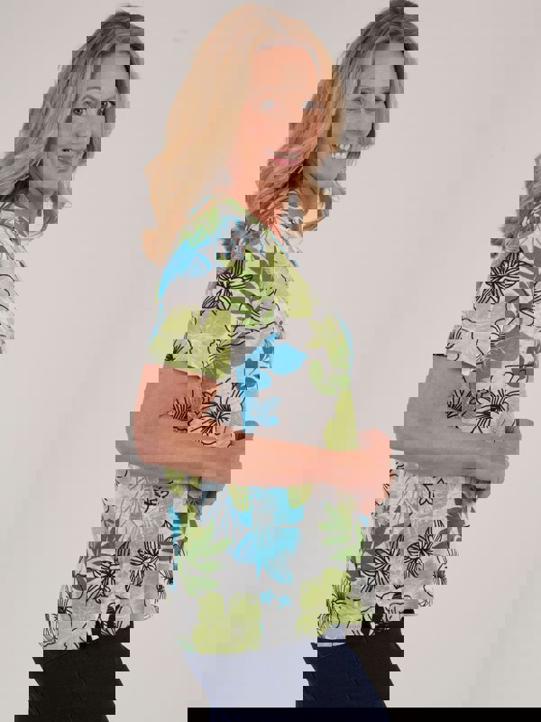 TIGI-Wear Tropical Floral All-over Print Top