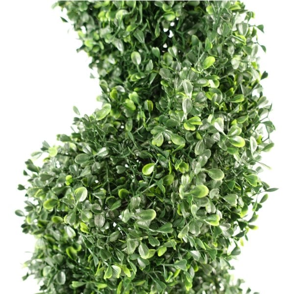 Leaf 120cm Pair of UV Resistant Boxwood Tree Spiral Topiary - 1058 leaves