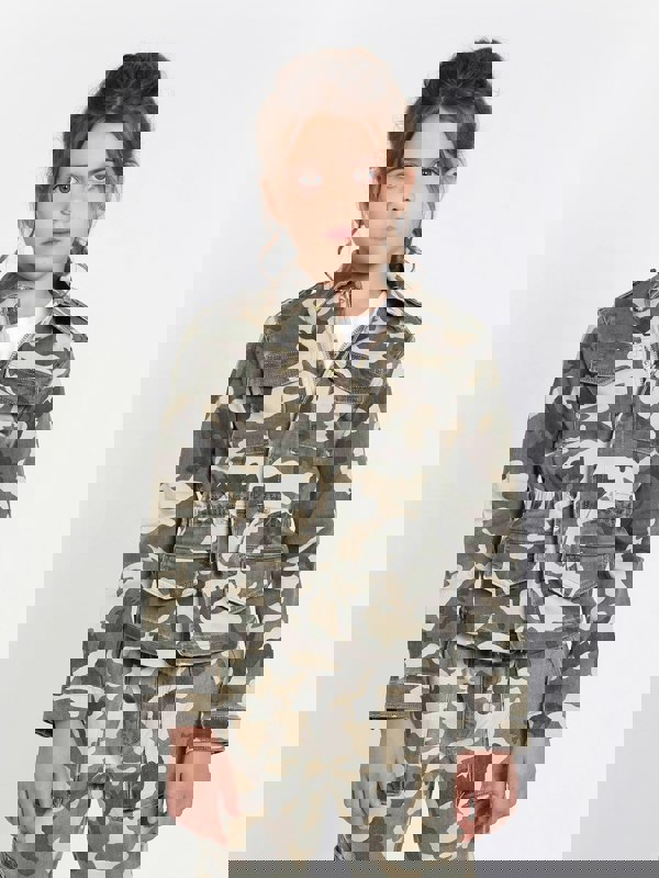 DL1961 Girls Rocco Camouflage Jacket in Green