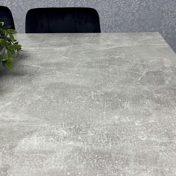 Kosy Koala Grey Dining Table with Hairpin Legs, Bench & 4 Black Velvet Chairs Set for Kitchen & Dining Room