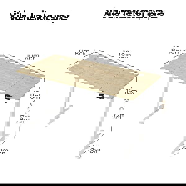 Levede Electric Standing Desk  Adjustable Height Workstation Metal Frame Natural
