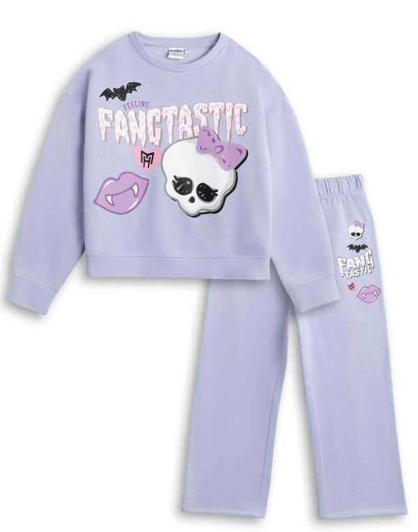 Monster High Girls Purple Fangtastic Sweatshirt and Joggers Set