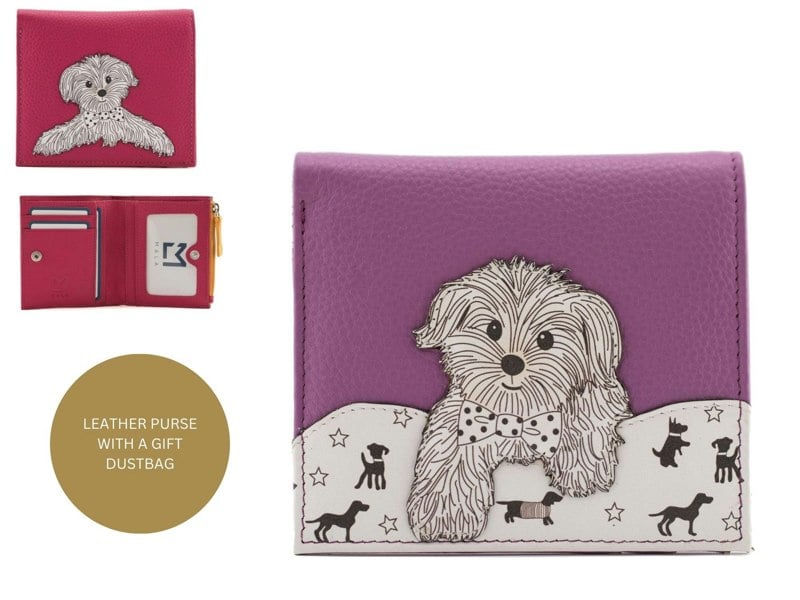 Mala Leather Coco Puppy Dog Compact Leather Purse