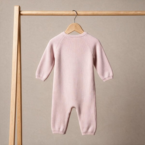 Mini Cuddles Rabbit-Embroidered Romper (Pink)