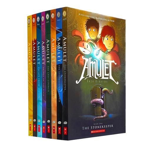 Amulet 8 Books Graphic Novel Set Illustrated by Kazu Kibuishi (Vol - 1,2,3,4,5,6,7,8)