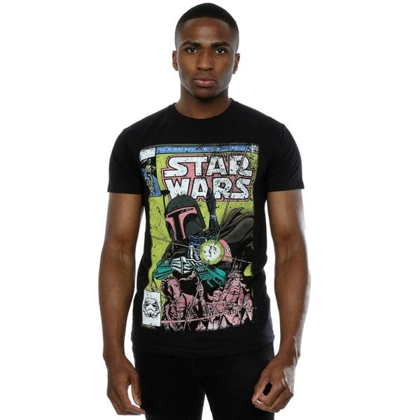 Star Wars Mens Boba Fett Comic T-Shirt - Black