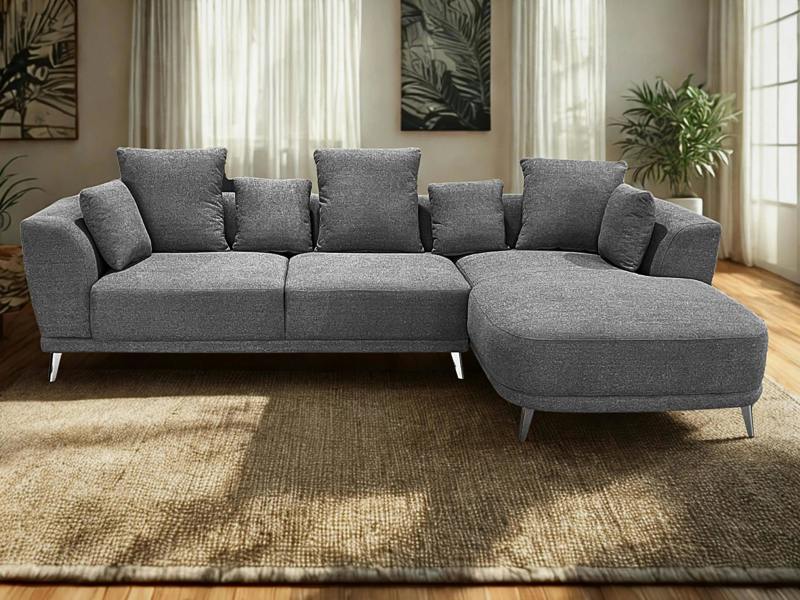 DS Living Sorento Recline Right Hand Corner 3 Seater Fabric Sofa in Grey or Cream