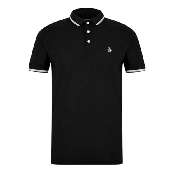 Original Penguin Mens Regular Short-Sleeved Polo Shirt - Black - 