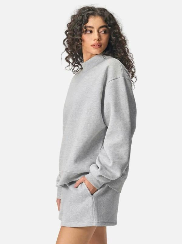 Anniou Heavyweight Fleece Mock Neck Pullover