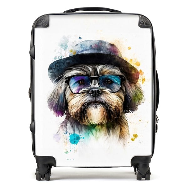 Warren Reed Lhasa Apso Dog Splashart Suitcase