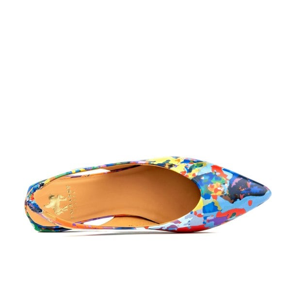 Embassy London Holly - Summer Colours - Women's leather almond toe flat slingback in vibrant colour