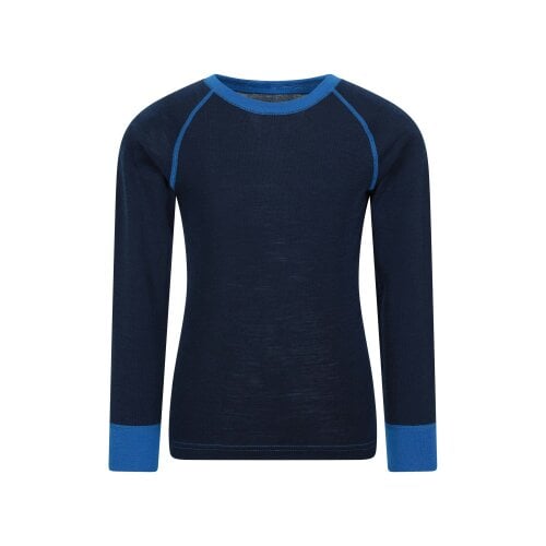 Mountain Warehouse Childrens/Kids Merino II Round Neck Base Layer Top - Blue