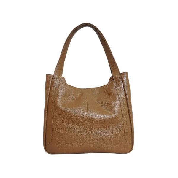 Assots London 'Harriet' Tan Pebble Grain Real Leather Slouchy Hobo Bag