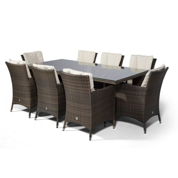Giardino Savannah Rectangular 8 Seater Rattan Patio Dining Set
