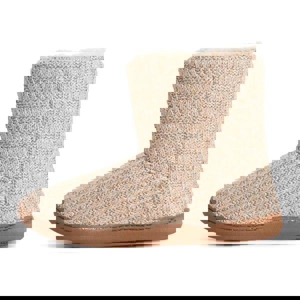 VIVA Polar Women's Memory Knitted Faux Fur Rubber Sole Winter Slippers