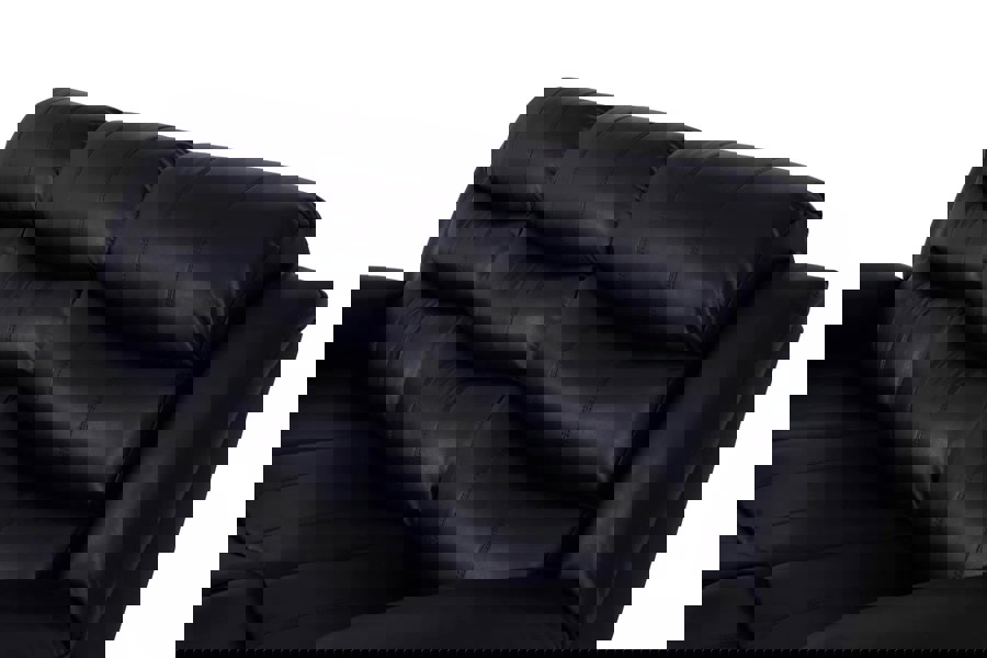 ROMA LEATHER BLACK 3 SEATER BACKREST