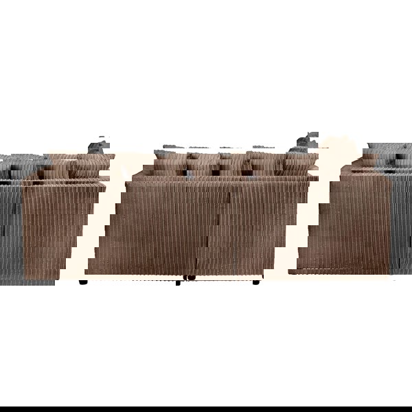 SQUAREBOXX Dylan Jumbo Cord 4 Seater Fabric Corner Sofa in Coffee