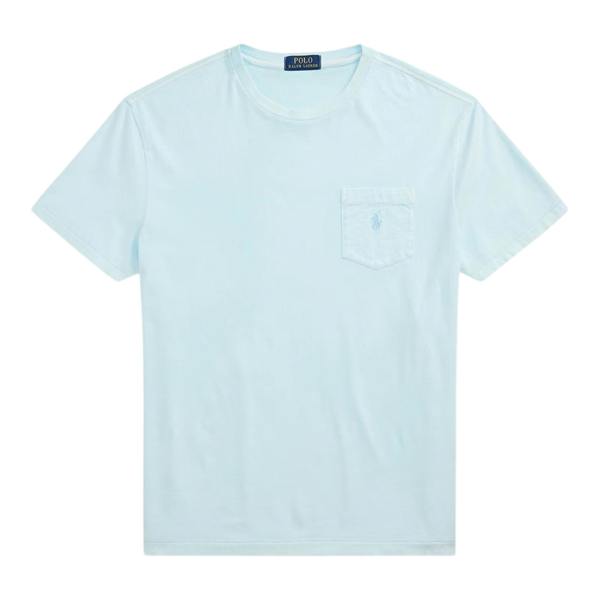 Ralph Lauren Mens Embroidered Pocket Slim T-Shirt - Sky - 
