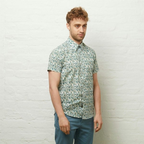 Gabicci V54GW09 Mens Liam Short Sleeve Pattern Shirt Gabicci Vintage - AZURE