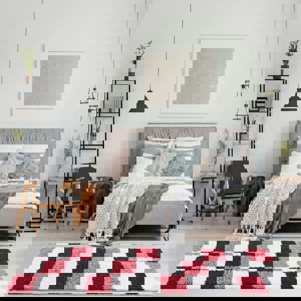 Myshaggy Geometric Red Rug