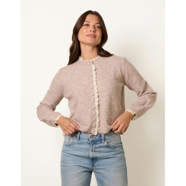 Blue Vanilla Lace Trimmed Cardigan