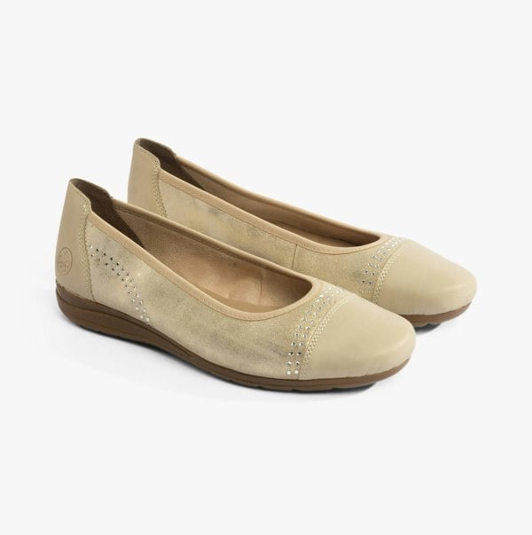Rieker L9353-62 Womens Shoes - Beige
