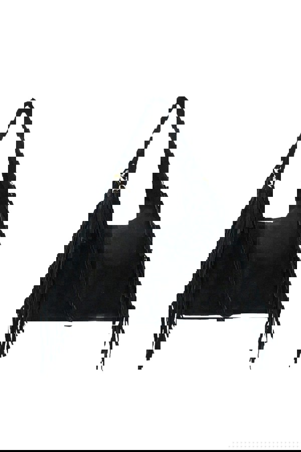 Kitise Italian Genuine Suede Fringe Crossbody Shoulder Bag