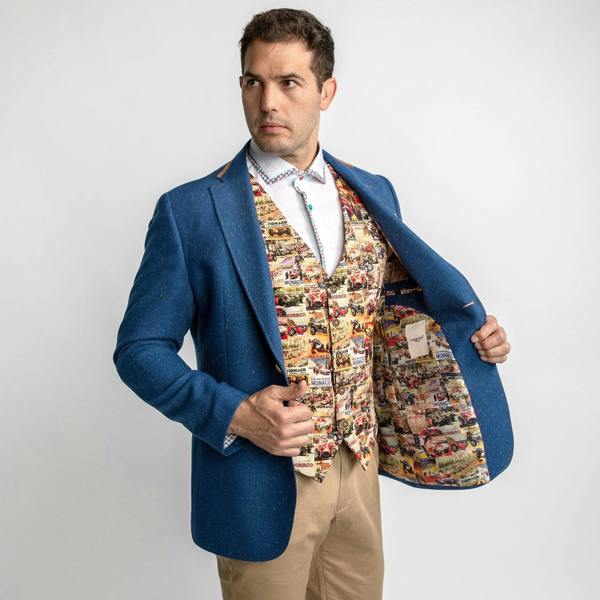 RACING RENAISSANCE VINTAGE PRINTED WAISTCOAT – Premium Men's Patterned Shirt by Claudio Lugli | Bold Design, Tailored Fit, Best Printed Shirts