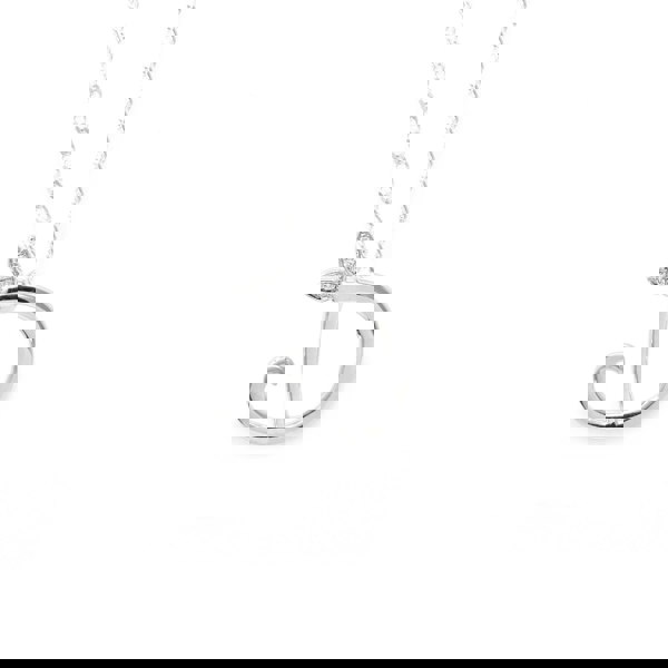 Say It With Winged Diamond Initial Necklace - Sterling Silver