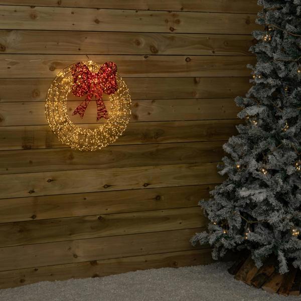 Samuel Alexander 60cm Light Up Christmas Wreath with 2000 Warm White & Red LEDs